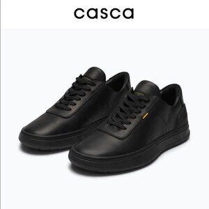 ** NEW Casca Avro Black Leather 3D Printed Premium Waterproof Sneaker Size 39